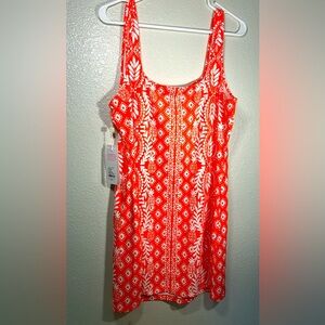 Lily Pulitzer dress coverup orange tank athletic pineapple feather print new
